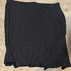 S89 - Susan Lawrence Woman Black White Polka Dot flowy skirt 2x 18 20